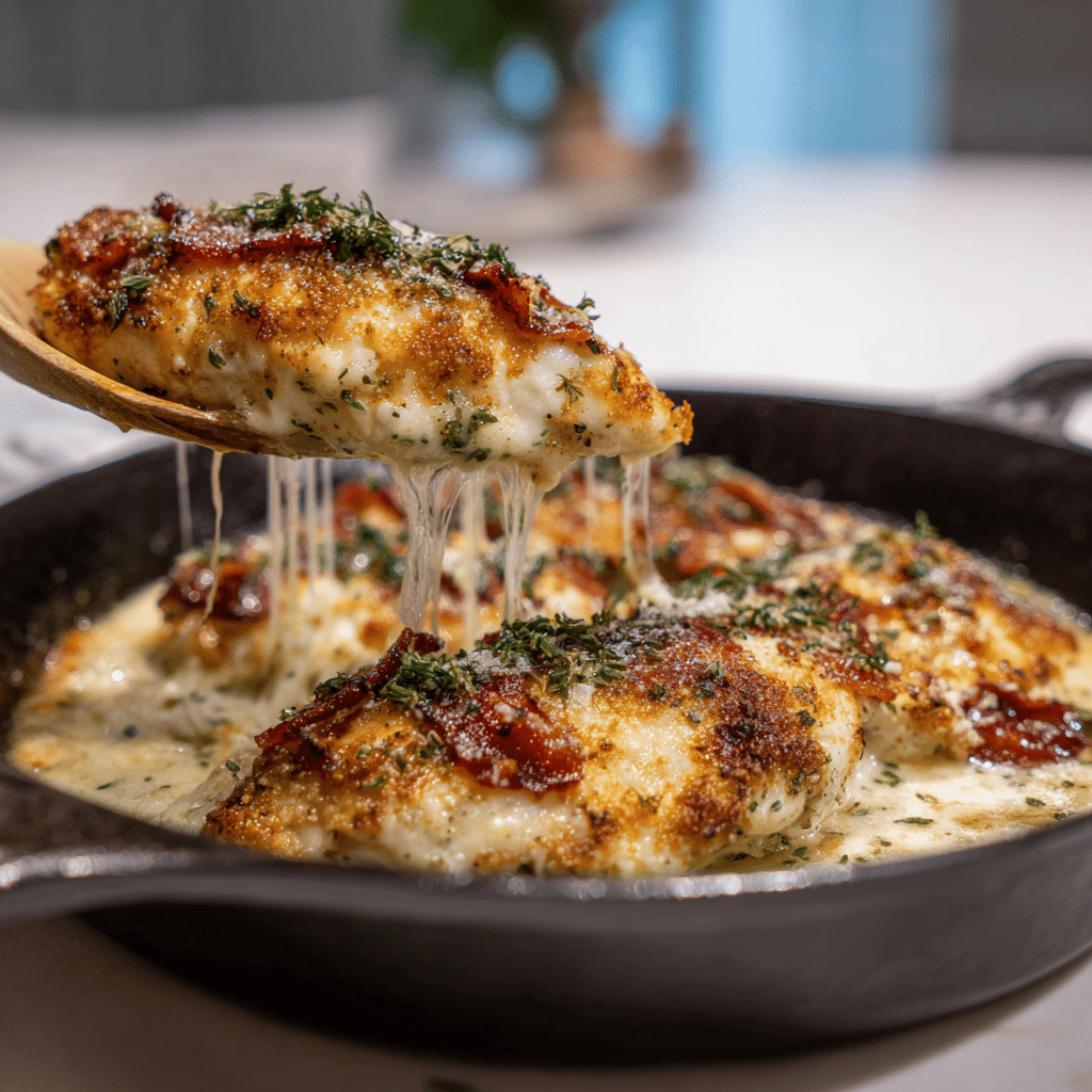 Chicken Bacon Bake with Mozzarella and Parmesan