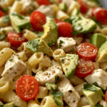 Chicken Pasta Salad with Avocado and Tomatoes