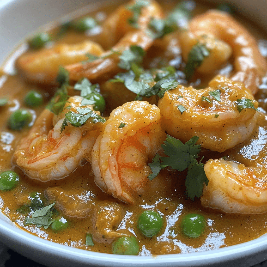 Coconut Curry Shrimp with Peas