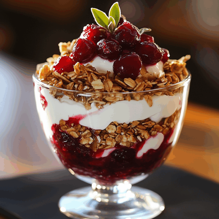 Cranberry Sauce Parfait with Yogurt and Granola