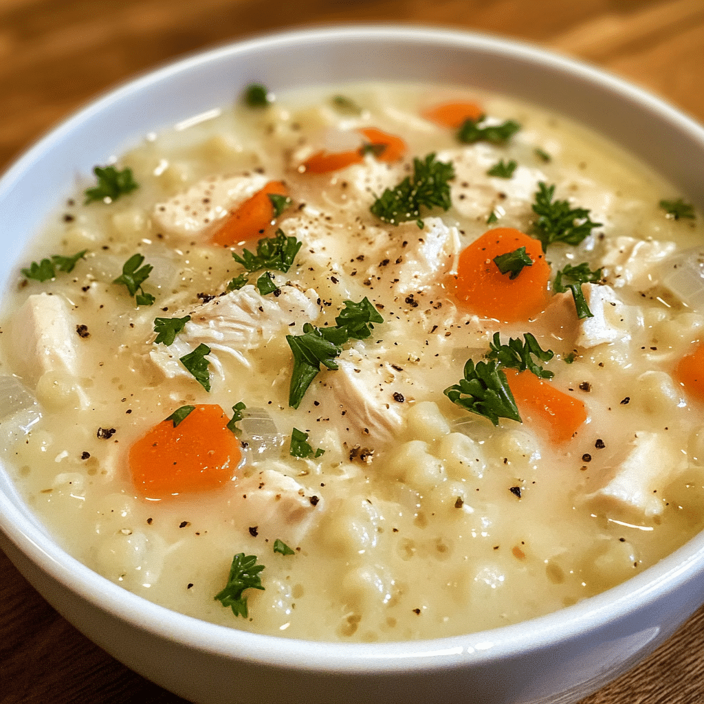 Creamy Italian Chicken Soup with Pastina