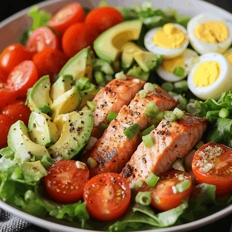 Grilled Salmon Cobb Salad with Mustard Vinaigrette