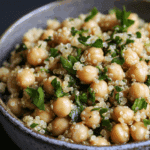 Herbed Quinoa Chickpea Salad with Lemon Tahini Dressing