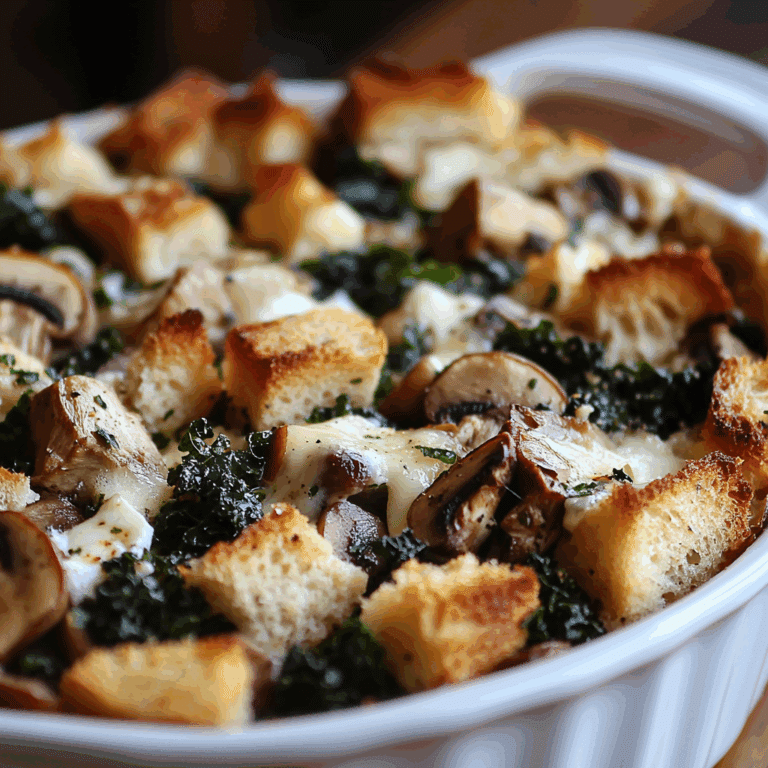 Kale and Mushroom Strata