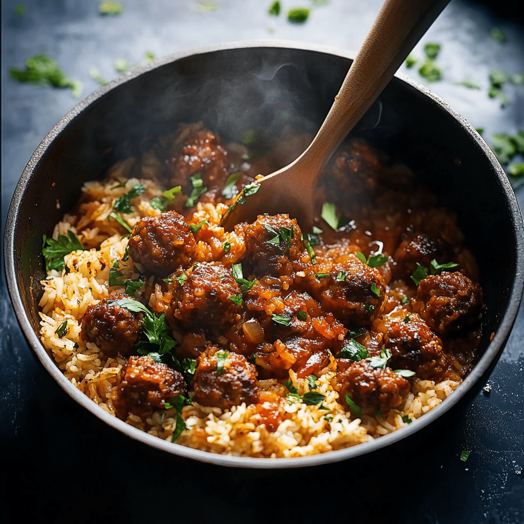 Meatballs and Rice