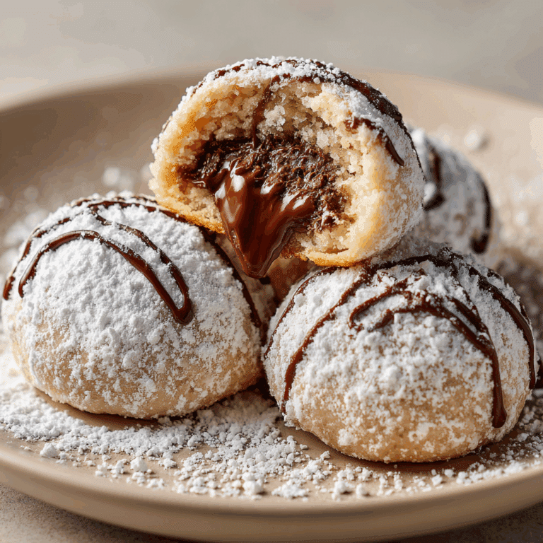 Nutella-Stuffed Snowball Cookies