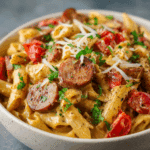 One Pot Creamy Cajun Sausage Pasta
