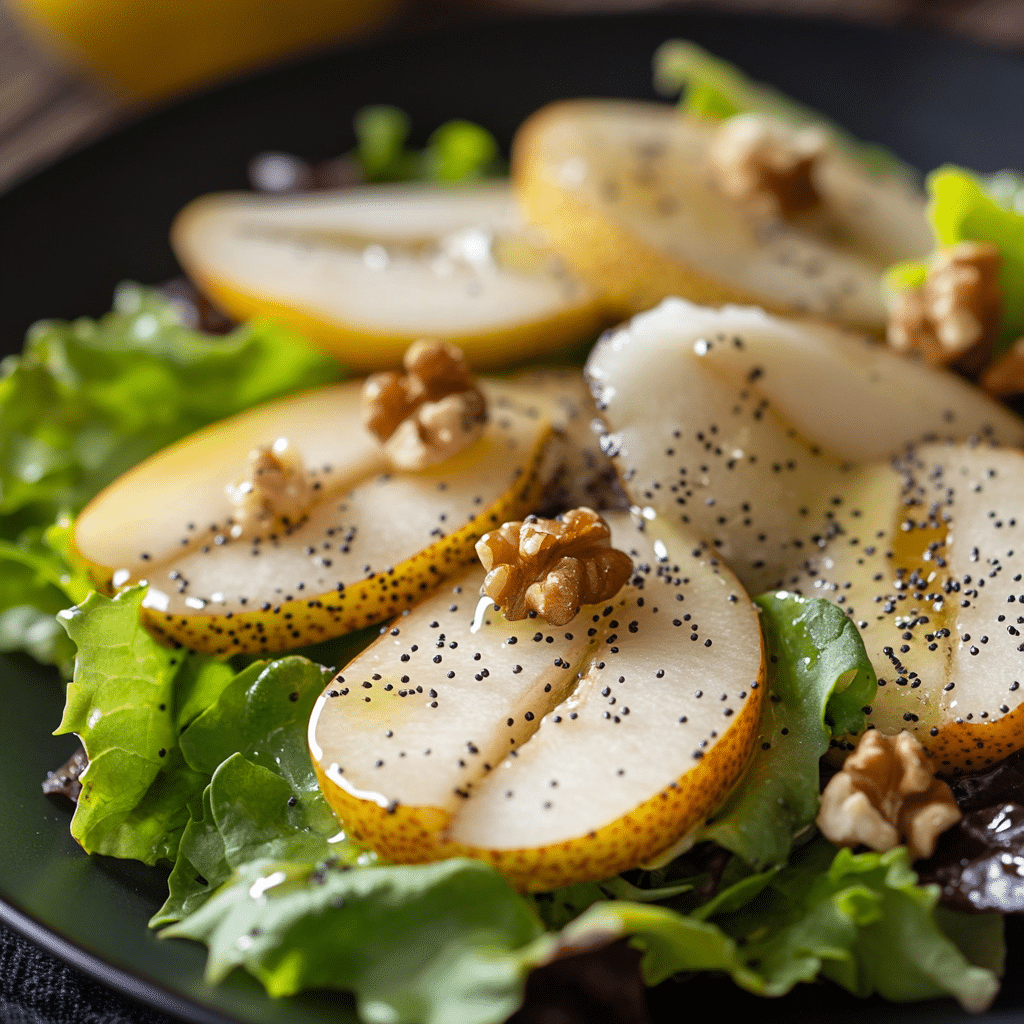 Pear Salad with Poppy Seed Dressing