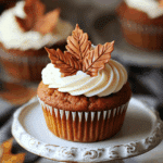 Pumpkin Cupcakes with Buttercream Leaves