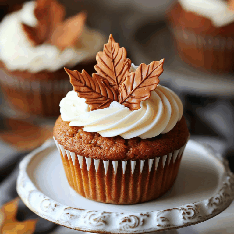 Pumpkin Cupcakes with Buttercream Leaves
