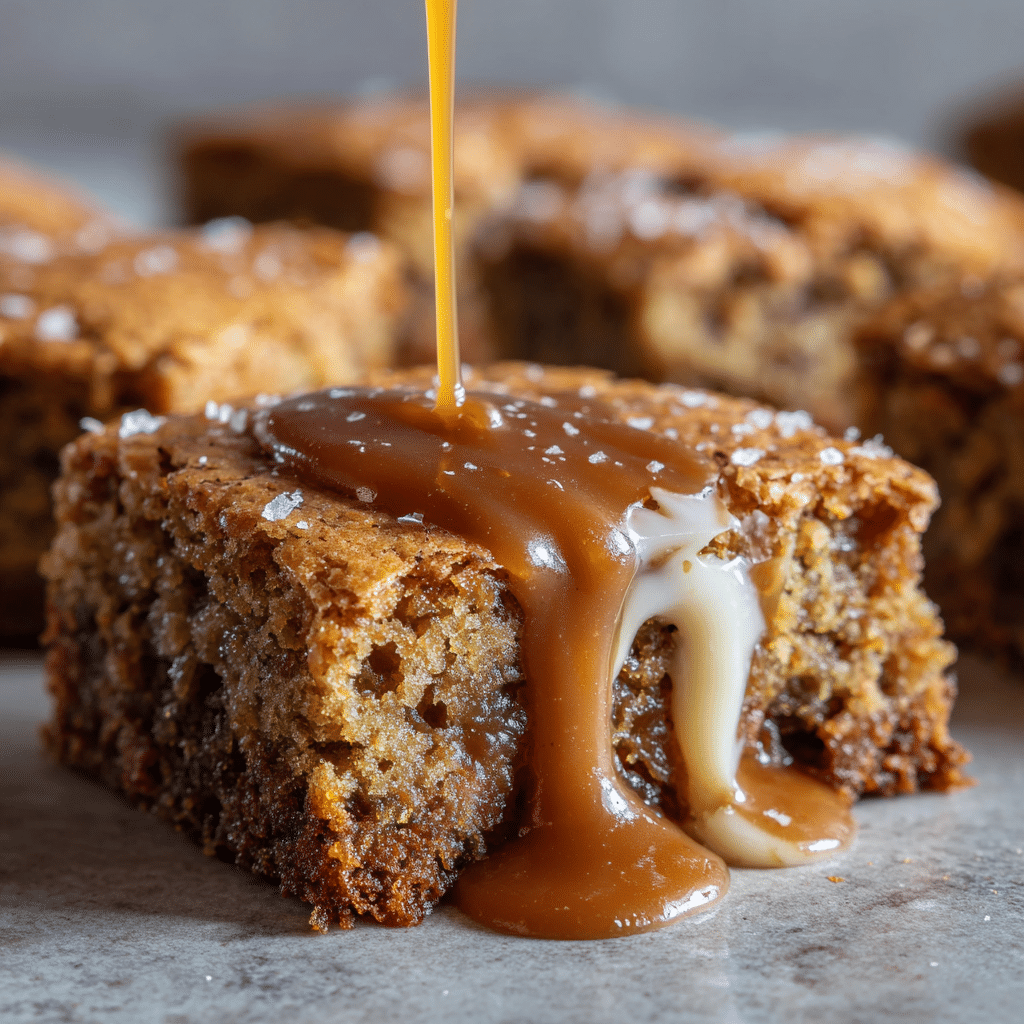 Sticky Toffee Blondies with Sea Salt Toffee Sauce