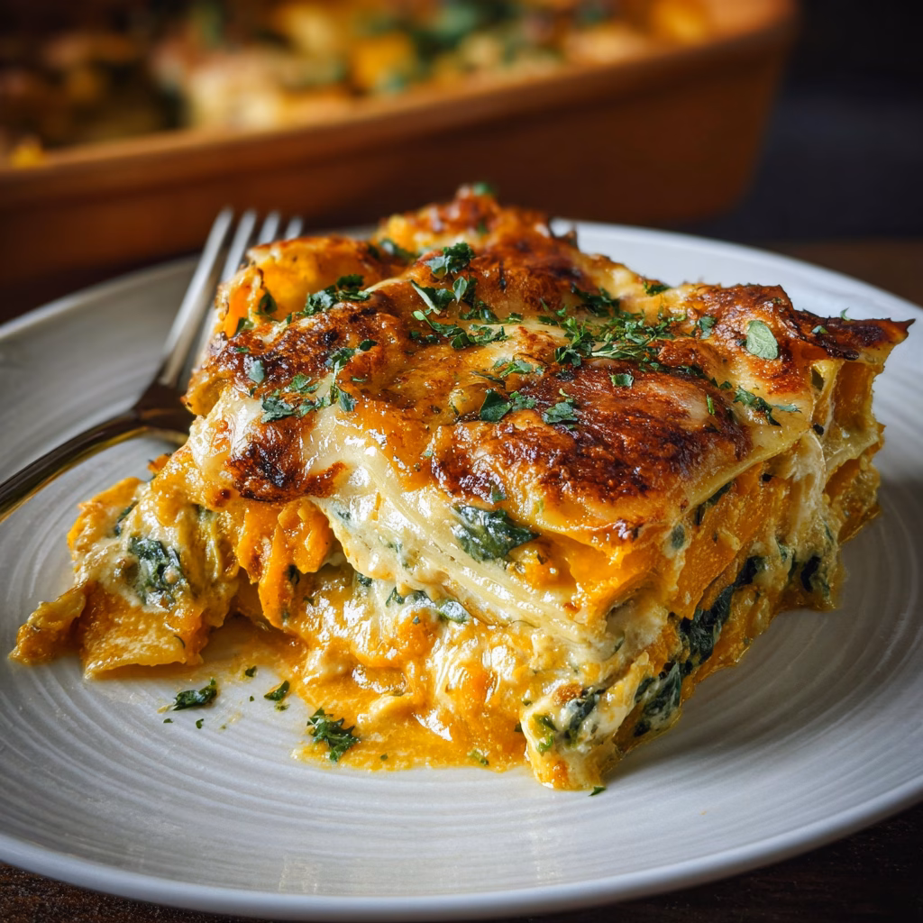 Butternut Squash and Spinach Lasagna