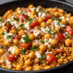 Pearl Couscous Skillet with Chickpeas and Feta