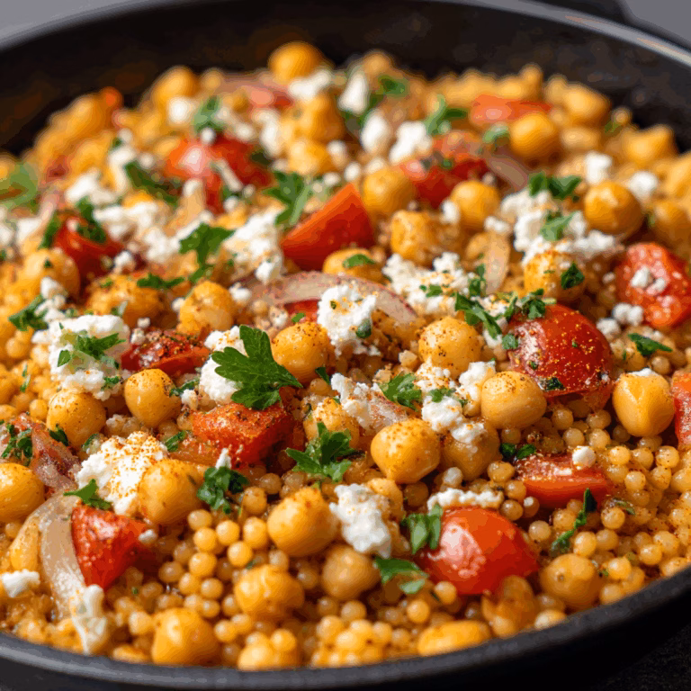 Pearl Couscous Skillet with Chickpeas and Feta