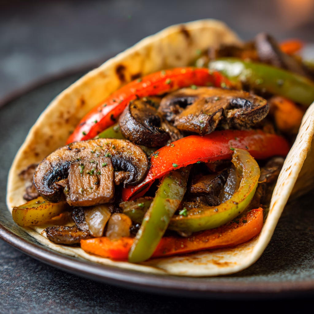 Portobello Mushroom Fajitas with Bell Peppers
