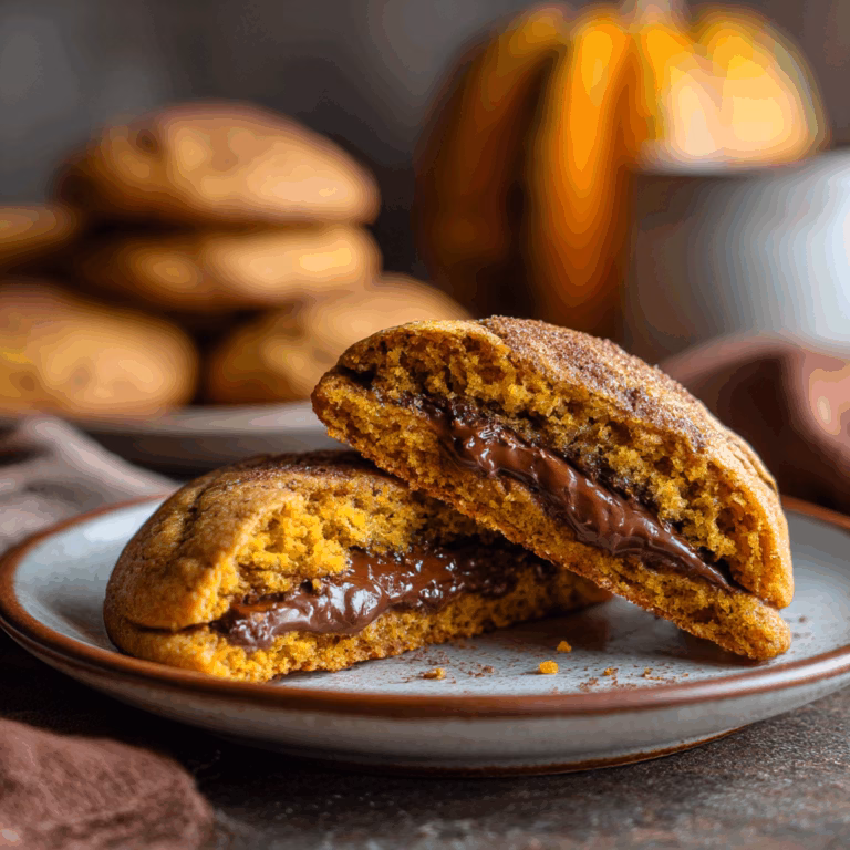 Pumpkin Nutella Stuffed Cookies