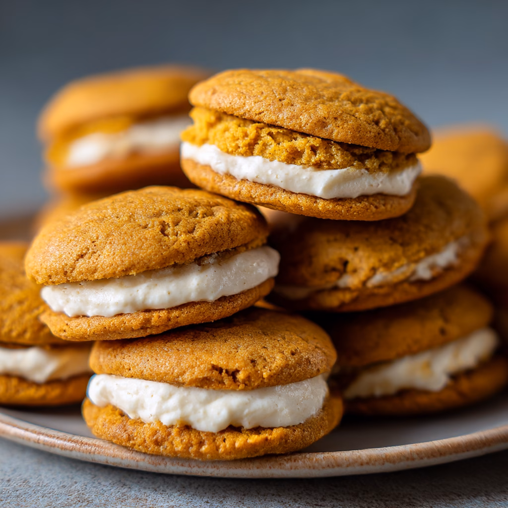 Pumpkin Pie Cookies with Cream Cheese Filling